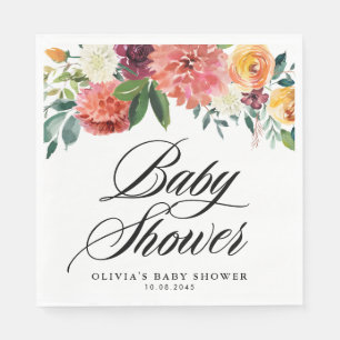 Serviette En Papier Fleurs d'automne Garland Baby shower d'automne