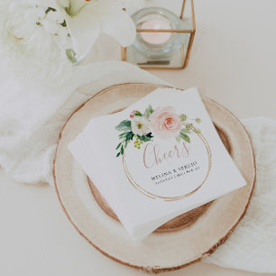 Serviette En Papier Fleurs d'automne géométriques or Mariage Cheers