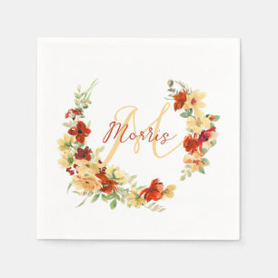Serviette En Papier Fleurs d'automne personnalisées