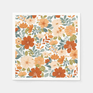 Serviette En Papier Fleurs d'automne - prairie de jardin d'automne