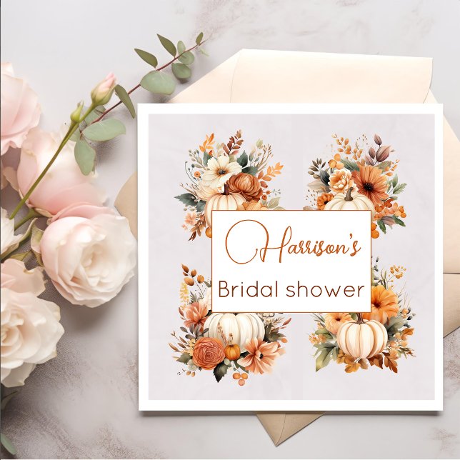 Serviette En Papier Fleurs d'automne Rustique Papier pour Mariage  (Créateur téléchargé)