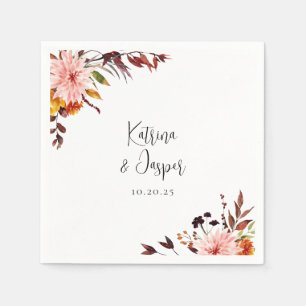 Serviette En Papier Fleurs d'automne rustiques