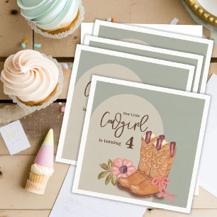 Serviette En Papier Fleurs de Boho de cowgirl occidentale Bottes fête