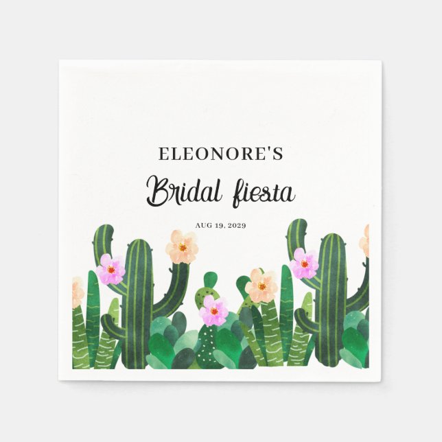Serviette En Papier Fleurs de cactus  Fiesta de mariage  (Devant)