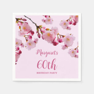 Serviette En Papier Fleurs de cerisier Sakura Fête d'anniversaire rose