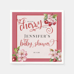 Serviette En Papier Fleurs de cerisiers   Baby shower rose fille