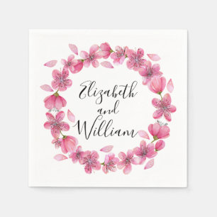Serviette En Papier Fleurs de cerisiers roses