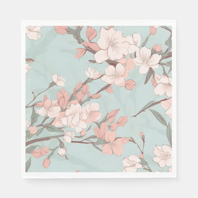 Serviette En Papier Fleurs de cerisiers Sakura (Devant)