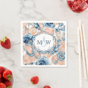 Serviette En Papier Fleurs de coquillages marins Mariages nautiques