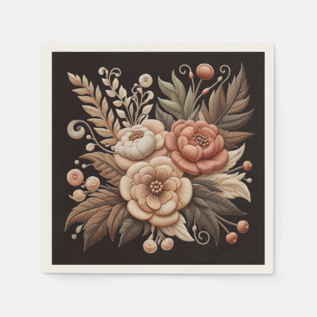 Serviette En Papier Fleurs de Country Western (Devant)