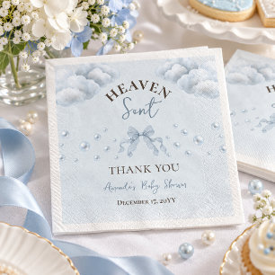 Serviette En Papier Fleurs de dentelle perle garçon bleu cadeau du cie