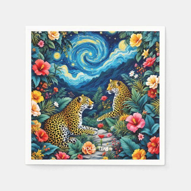 Serviette En Papier Fleurs de gros Imaginaires (Devant)