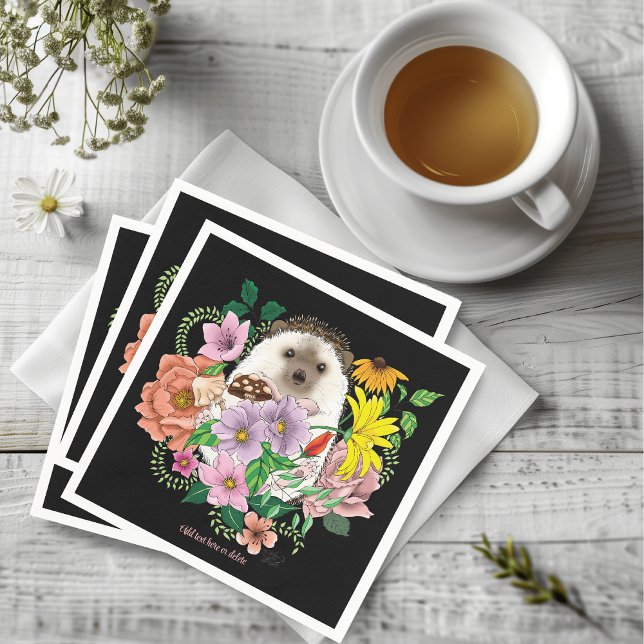 Serviette En Papier Fleurs de hérisson mignonnes (Créateur téléchargé)