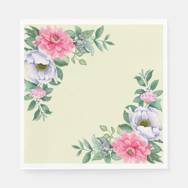 Serviette En Papier Fleurs de Jardin d'été délicieuses (Devant)
