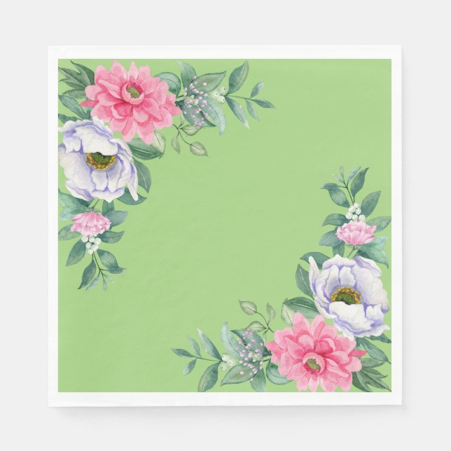 Serviette En Papier Fleurs de Jardin d'été délicieuses (Devant)