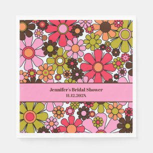 Serviette En Papier Fleurs de Jardin Rétro 60s les années 70 esthétiqu