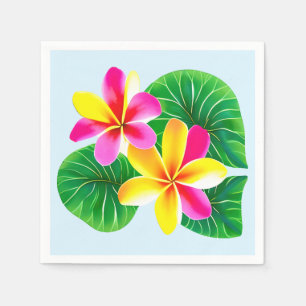 Serviette En Papier Fleurs de la Plumeria tropicale