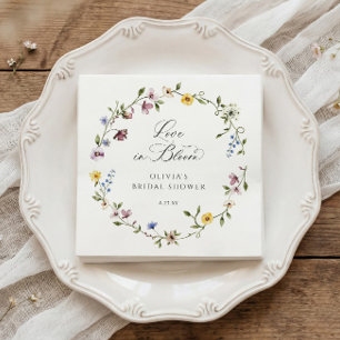 Serviette En Papier Fleurs de l'amour Floral Fête de mariage champêtre