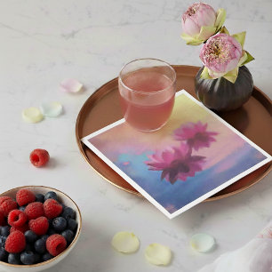 Serviette En Papier Fleurs de Lotus Abstraites vibrantes