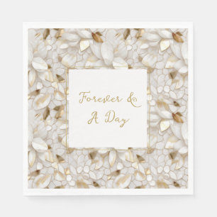 Serviette En Papier Fleurs de lotus en or blanc