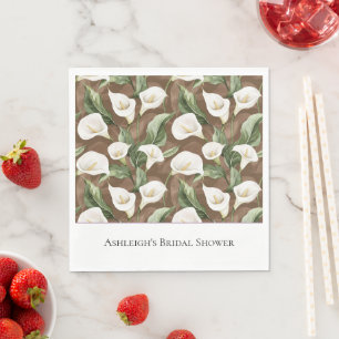 Serviette En Papier Fleurs de lys calla blanc Shower de mariage