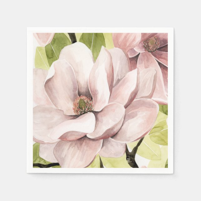Serviette En Papier Fleurs de Magnolia (Devant)