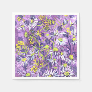 Serviette En Papier Fleurs de marais Polka Dot Fleurs d'été Floral Art