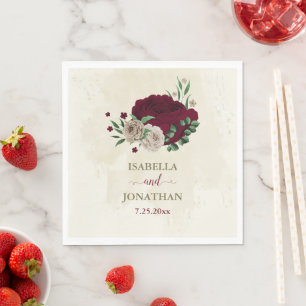 Serviette En Papier fleurs de mariage champagne de Bourgogne
