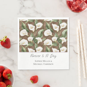 Serviette En Papier Fleurs de mariage de lys calla blanc