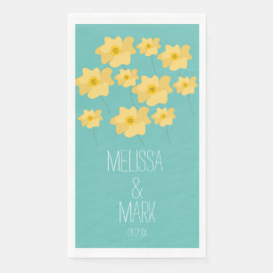 Serviette En Papier Fleurs de mariage Nom des couples de fleurs sauvag