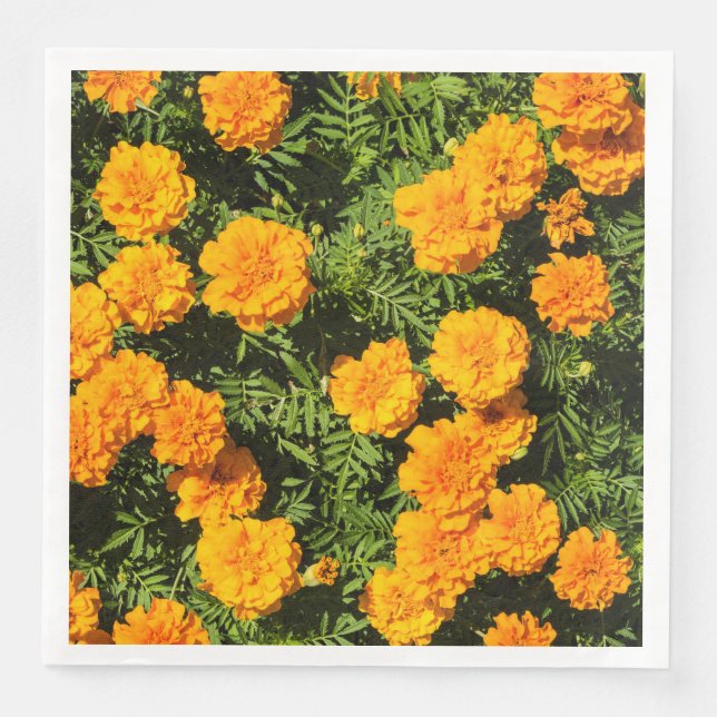 Serviette En Papier Fleurs de Marigre jaune (Devant)