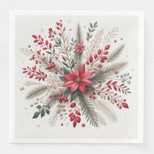Serviette En Papier Fleurs de Noël
