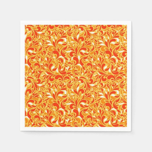 Serviette En Papier Fleurs de paisley automnales  (Devant)