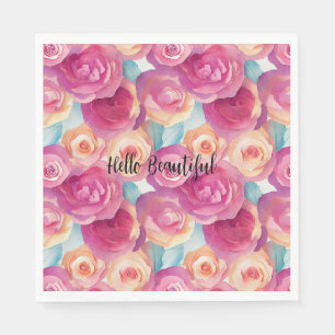 Serviette En Papier Fleurs de pêcher roses jolies 