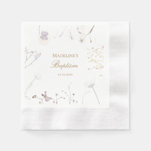 Serviette En Papier Fleurs de prairie du baptême