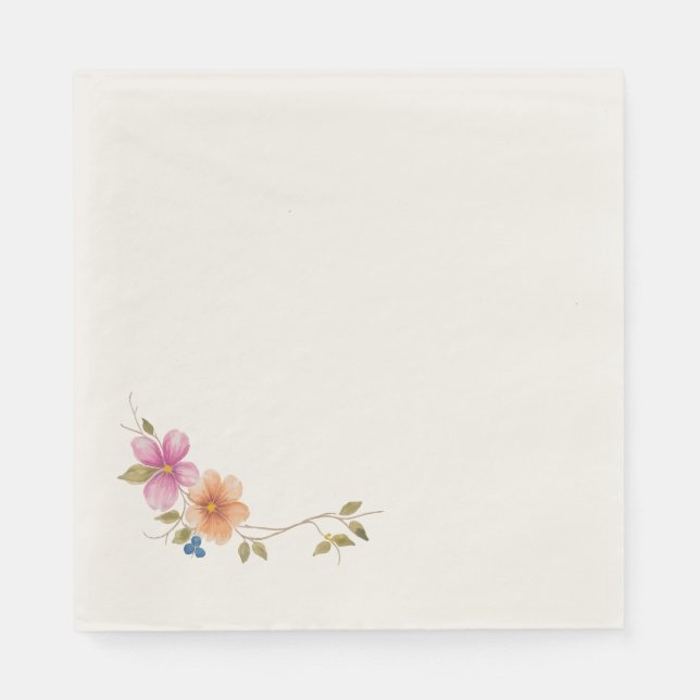 Serviette En Papier Fleurs de prairie matinale (Devant)