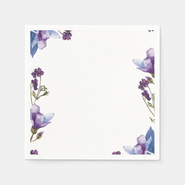 Serviette En Papier Fleurs de printemps délicates florale violette (Devant)