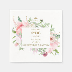 Serviette En Papier Fleurs de printemps fleurissent premier anniversai