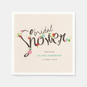 Serviette En Papier Fleurs de Printemps Whimsical Chic Fête des mariée