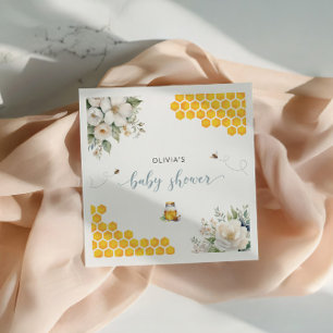 Serviette En Papier Fleurs de Rose Musquée de la Baby Shower Abeille M