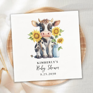 Serviette En Papier Fleurs de soleil de vache mignonne Moderne Baby sh