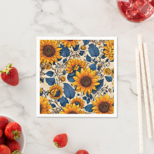 Serviette En Papier Fleurs de soleil rayonnantes : Symphonie de joie c