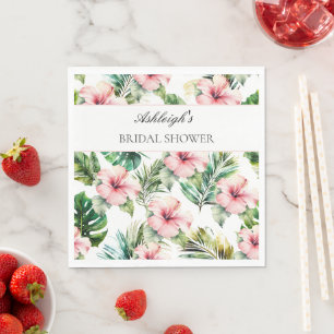 Serviette En Papier Fleurs de Tilleul Rose Tropical Mariage