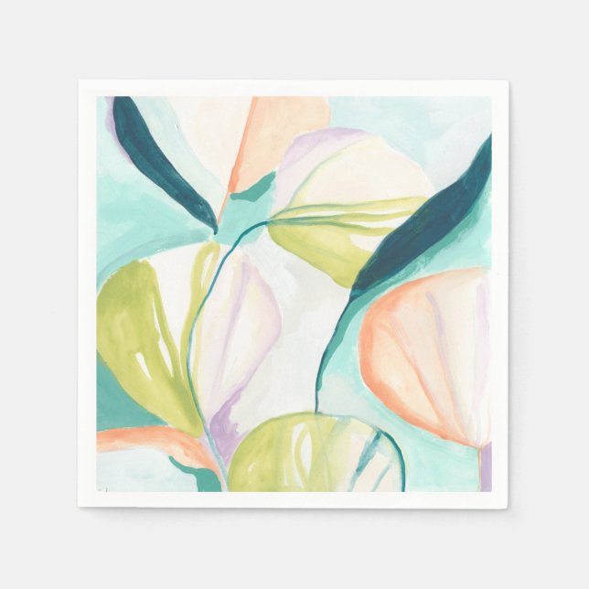 Serviette En Papier Fleurs de ventilateur IV (Devant)