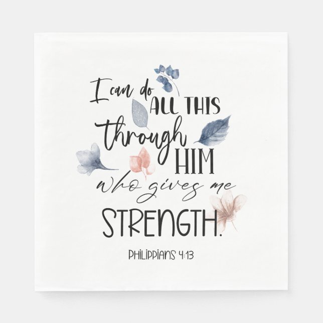 Serviette En Papier Fleurs de verset biblique  (Devant)