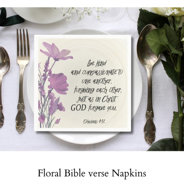 Serviette En Papier Fleurs de verset biblique (Créateur téléchargé)