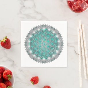 Serviette En Papier FLEURS DE VIE - Géométrie Sacrée Lumière 2
