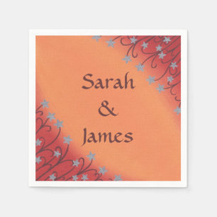 Serviette En Papier Fleurs d'étoile d'argent sur des serviettes de Mar