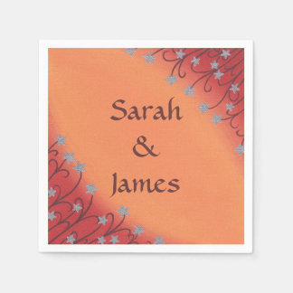 Serviette En Papier Fleurs d'étoile d'argent sur des serviettes de Mar