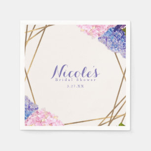 Serviette En Papier Fleurs d'hortensia et élégant mariage de printemps